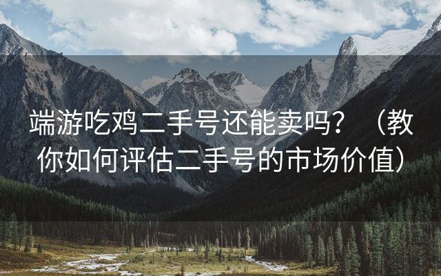 端游吃鸡二手号还能卖吗？（教你如何评估二手号的市场价值）