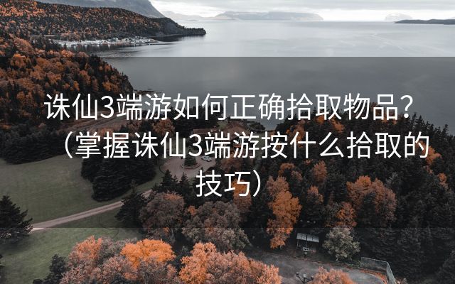 诛仙3端游如何正确拾取物品？（掌握诛仙3端游按什么拾取的技巧）