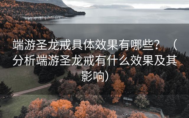 端游圣龙戒具体效果有哪些？（分析端游圣龙戒有什么效果及其影响）