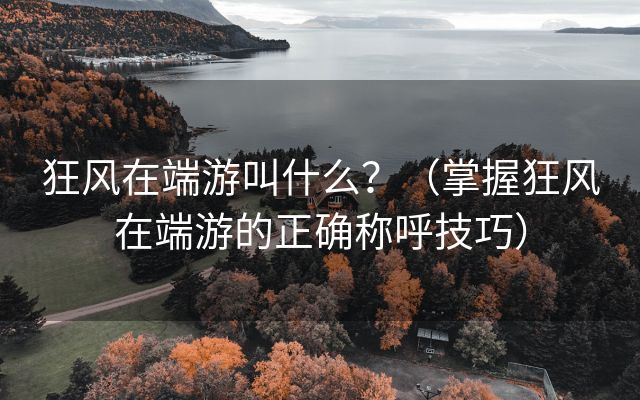 狂风在端游叫什么？（掌握狂风在端游的正确称呼技巧）