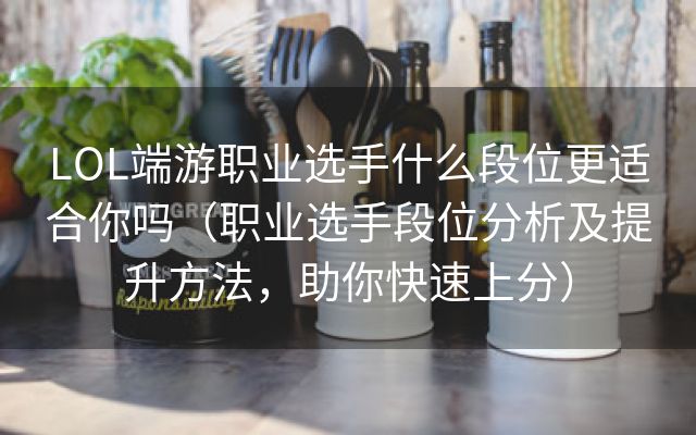 LOL端游职业选手什么段位更适合你吗（职业选手段位分析及提升方法，助你快速上分）