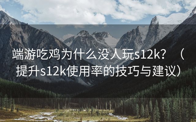 端游吃鸡为什么没人玩s12k？（提升s12k使用率的技巧与建议）